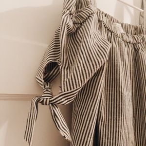 Off the shoulder striped top